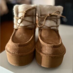 Madden Girl Tan Suede Platform Boots